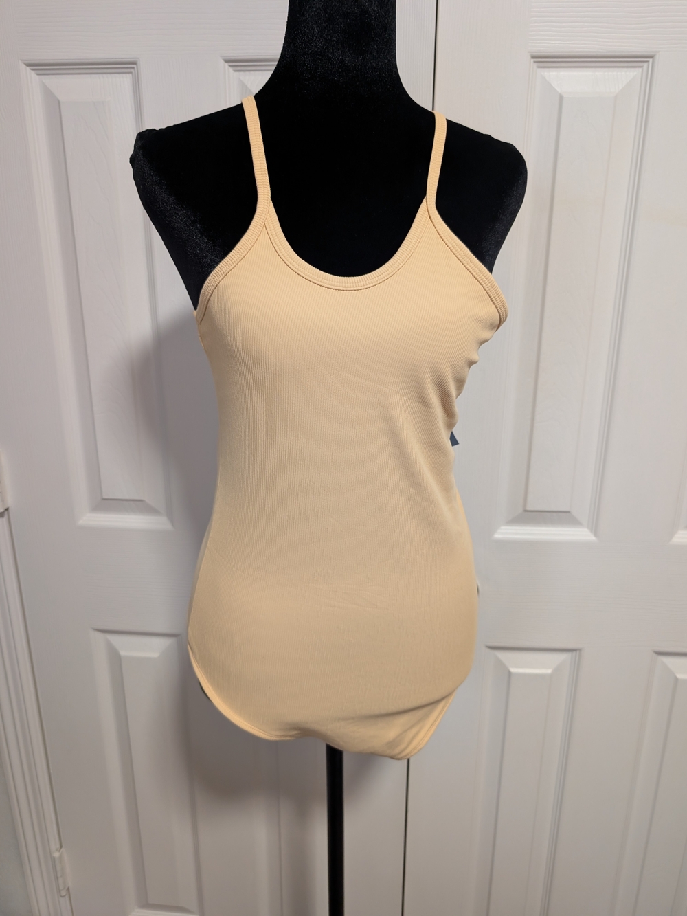 Abercrombie & Fitch Beige Ribbed Scoop Bodysuit